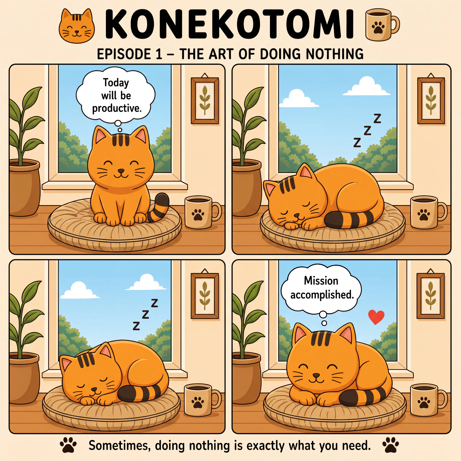 Konekotomi Comic Strips: Episode 1 - The Art of Doing Nothing