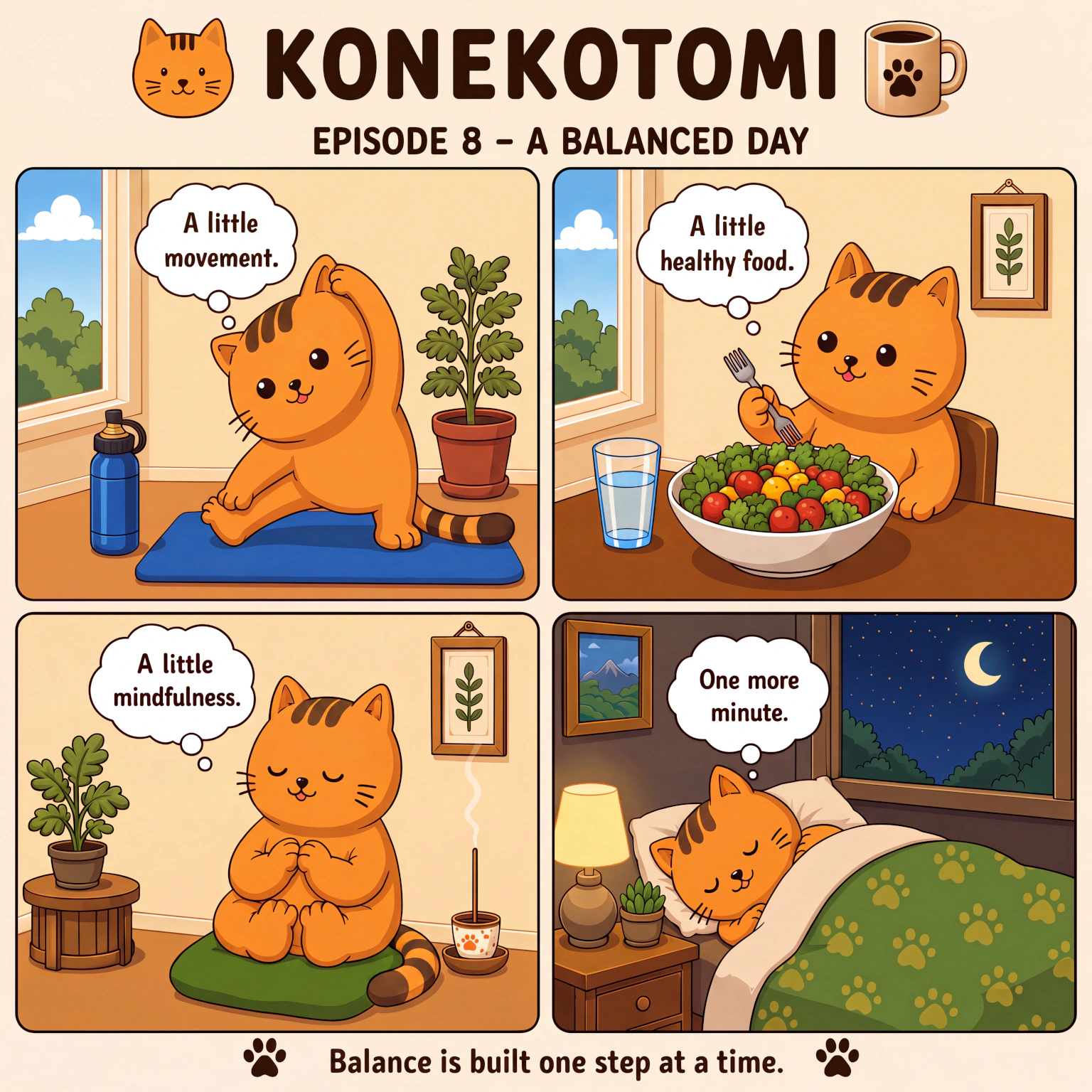 Konekotomi Comic Strips: Episode 8 - A Balanced Day